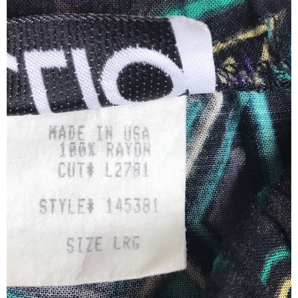 Vintage CLIO Midi Skirt Elastic Waist Flowy Colorful Abstract Print Size Large - Picture 7 of 8